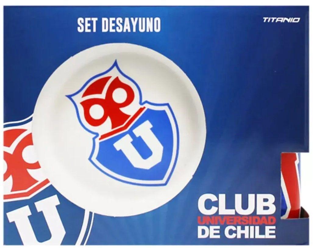 Universidad De Chile Set Desayuno 3 Piezas Plato Bowl Tazón-0