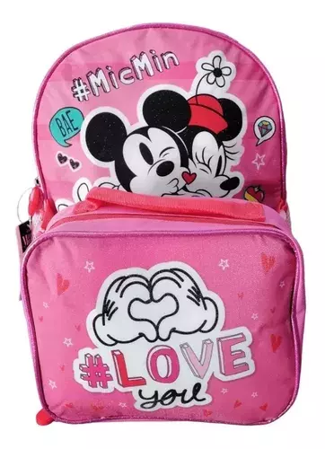 Pack Mochila con Lonchera Escolar Niña Minnie Mouse - Rosado - Disney-4