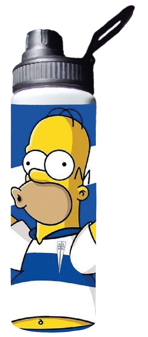 Botella Estampada La Catolica Homero Simpson Regalo 850ml Blanco-1