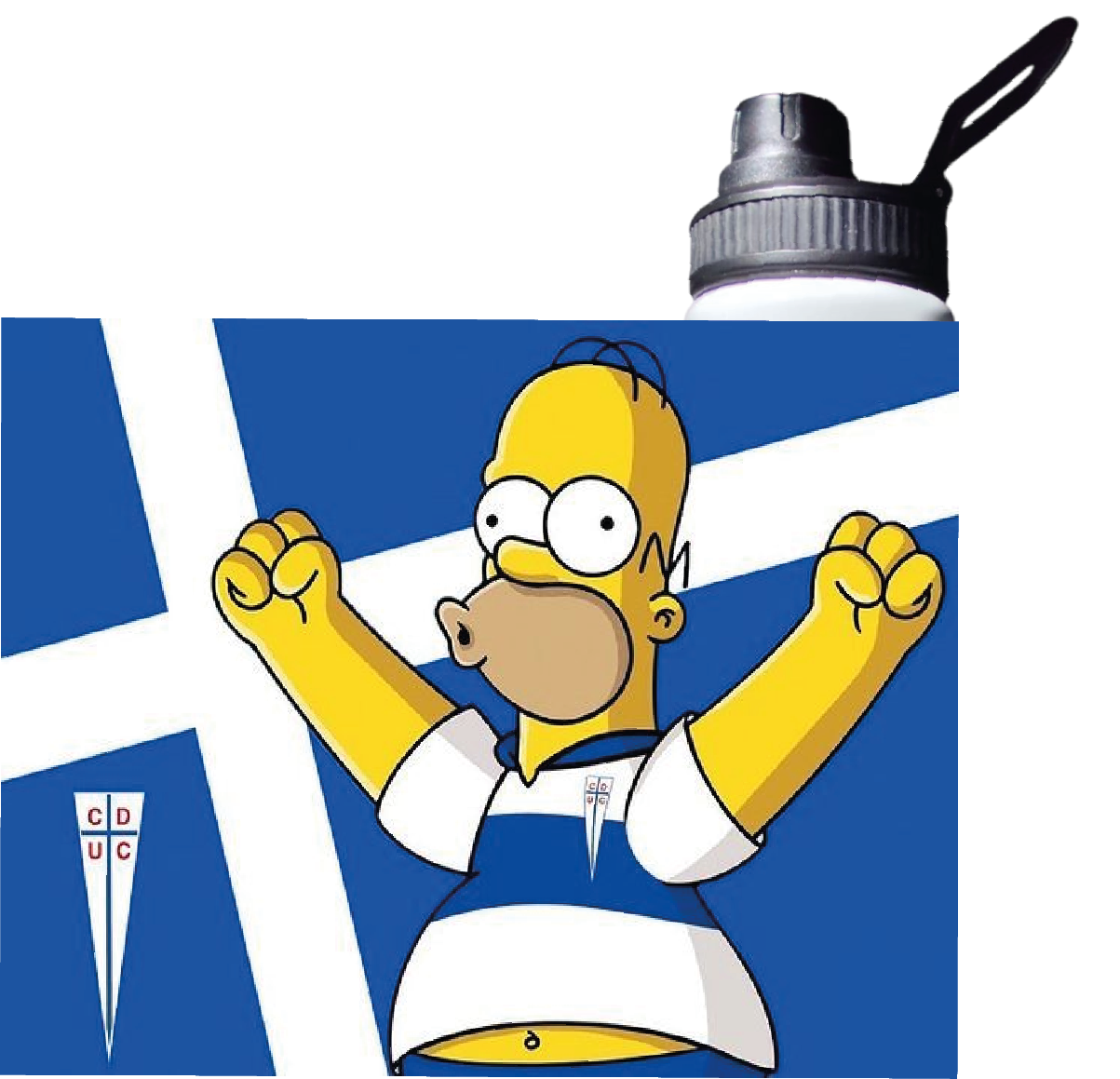 Botella Estampada La Catolica Homero Simpson Regalo 850ml Blanco-2