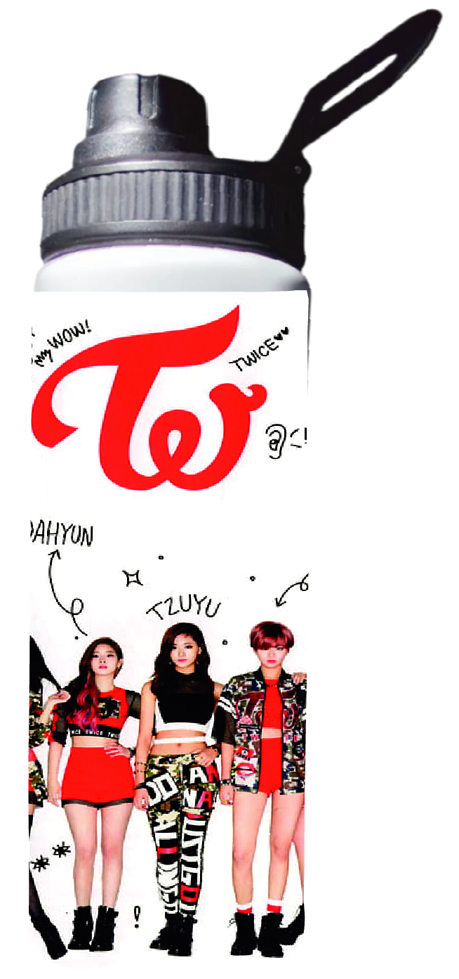 Botella Estampada Twice, Kpop, Love 1 regalo 850ml Blanco-2