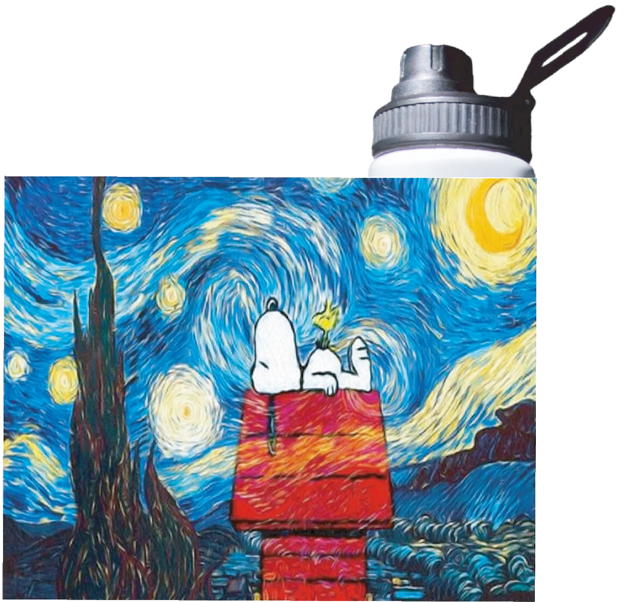 Botella Estampada Snoopy, Dog, Van Gogh 1 850ml-1
