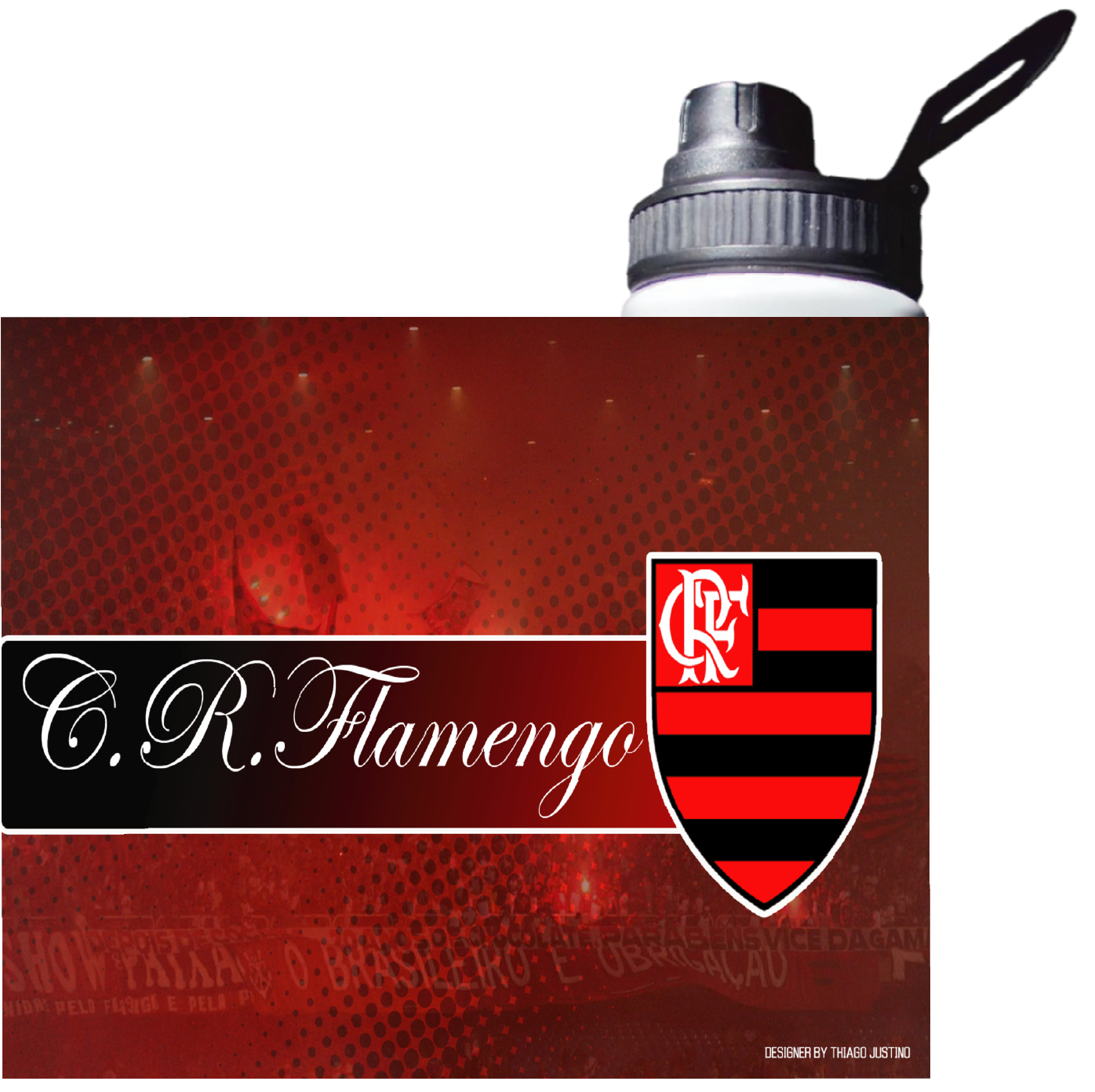 BOTELLA ESTAMPADA DEL FLAMENGO FUTBOL BRASIL REGALO-1