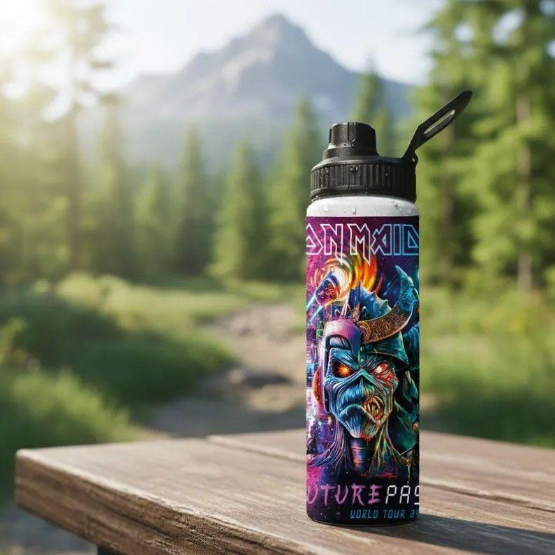 BOTELLA DE AGUA ESTAMPADA DE IRON MAIDEN, TOUR 1 REGALO 850ML-0