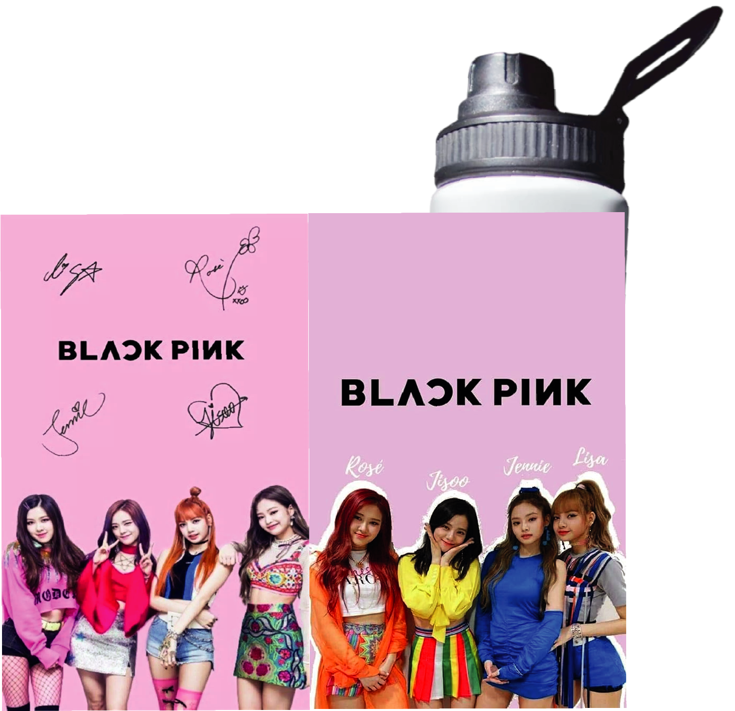 BOTELLA DE AGUA ESTAMPADA DE BLACK PINK, KPOP 1 REGALO 850ML-2