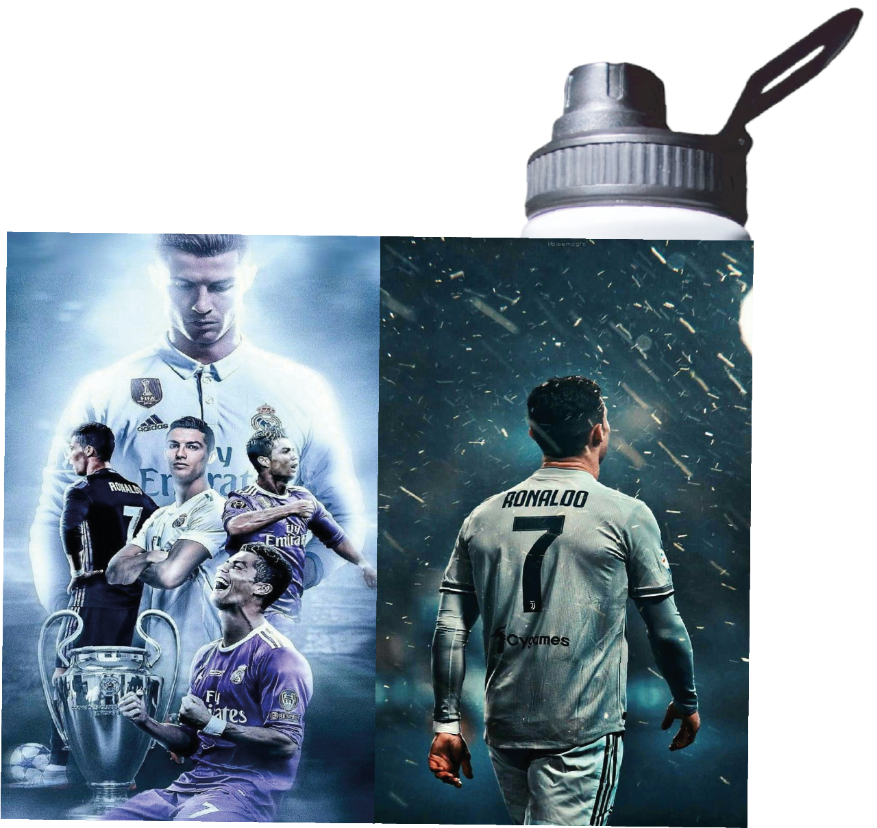 Botella Estampada Ronaldo, Cr7, Real Madrid Futbol 1 Regalo-1