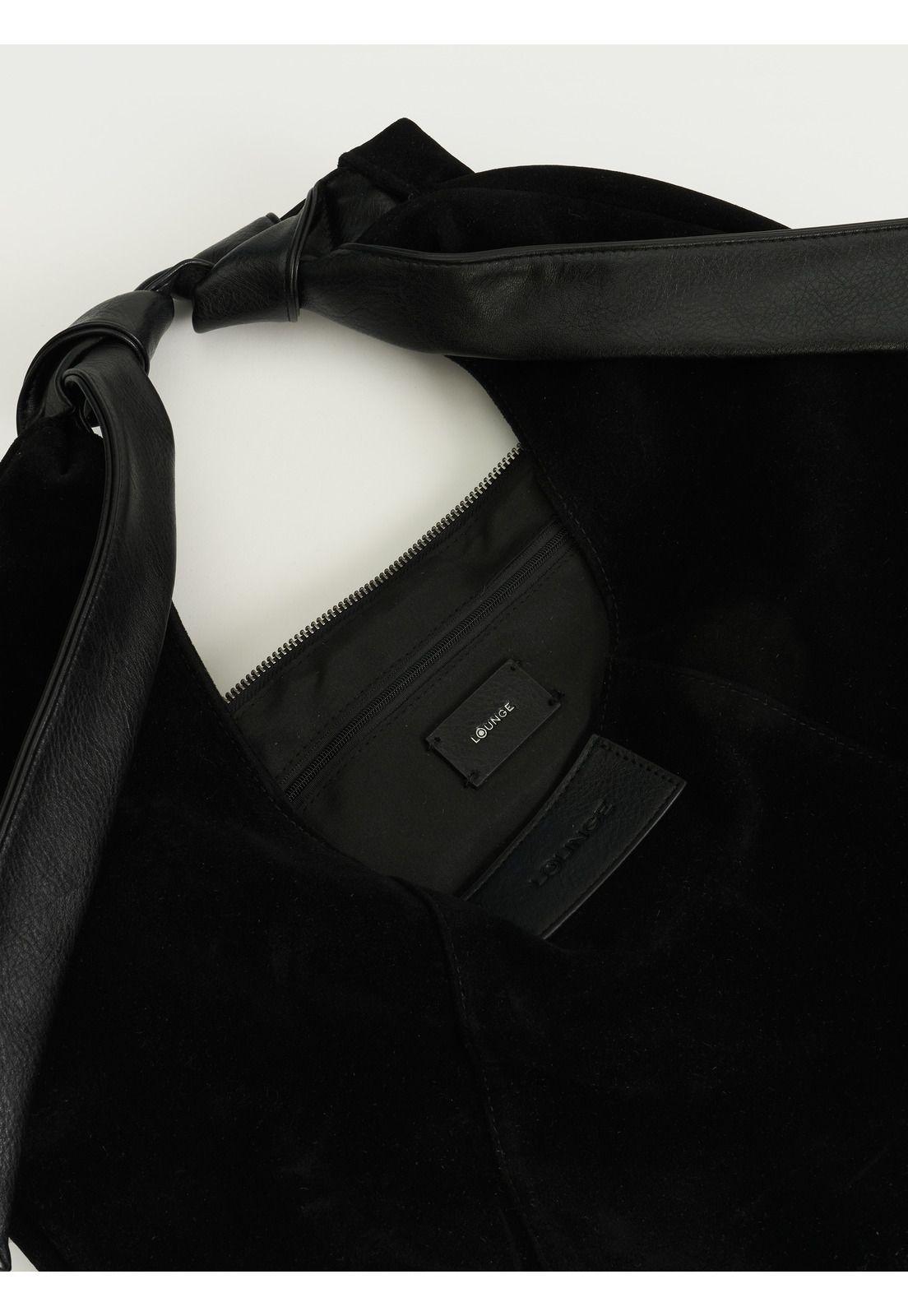 Cartera De Hombro Medialuna Nudo Suede Woman-4