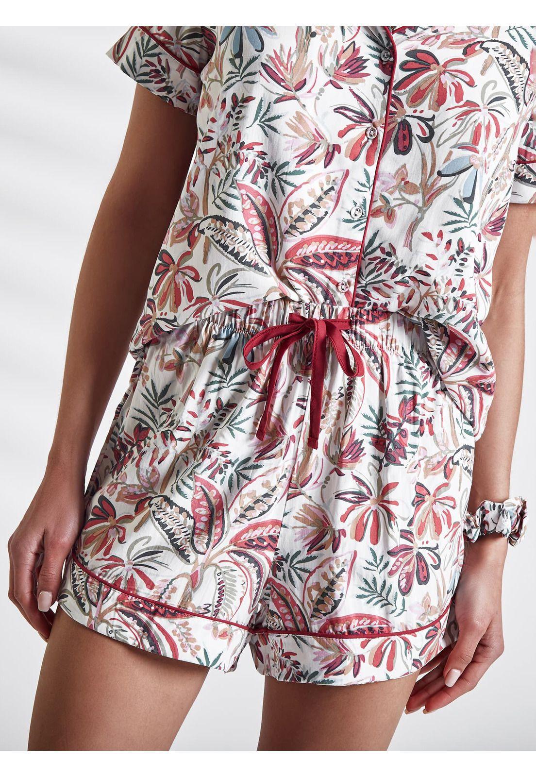 Set Pijama Camisero Flores-3