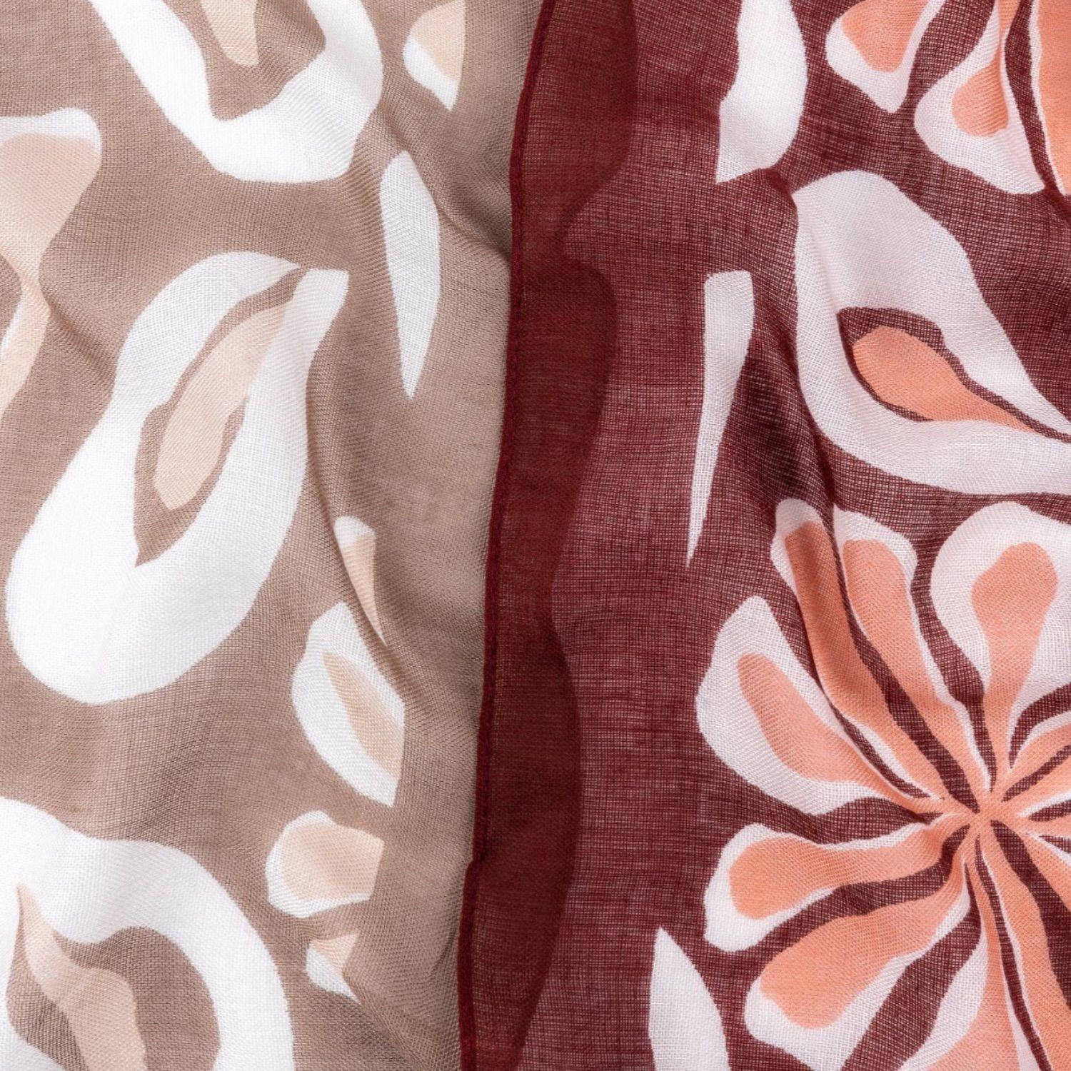 Bandana Mujer Flores Grandes Taupe-2