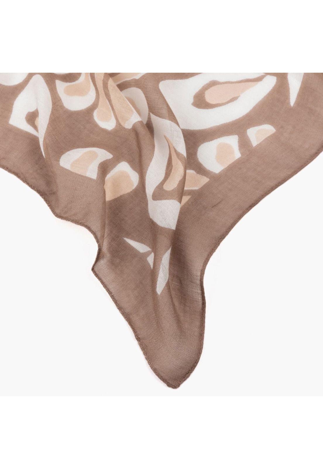 Bandana Mujer Flores Grandes Taupe-0