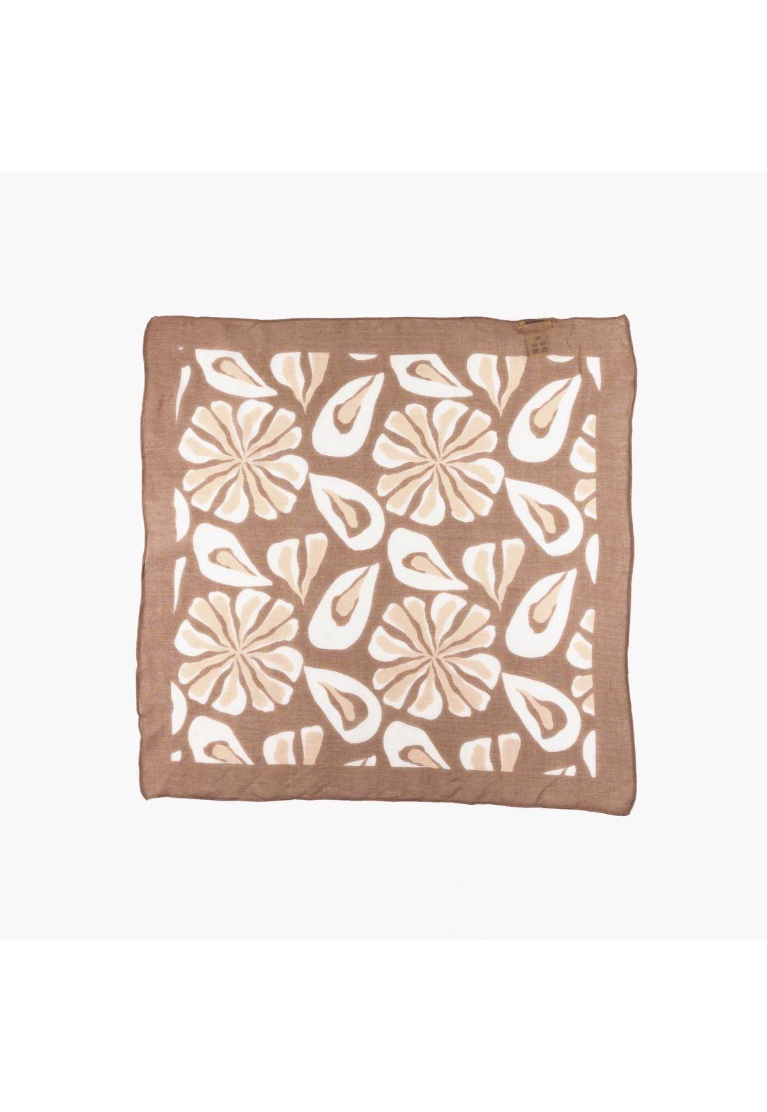 Bandana Mujer Flores Grandes Taupe-1