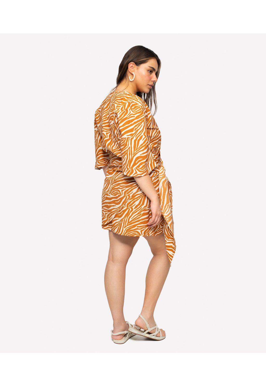 Vestido Beach People Corto Zebra Terracota-2