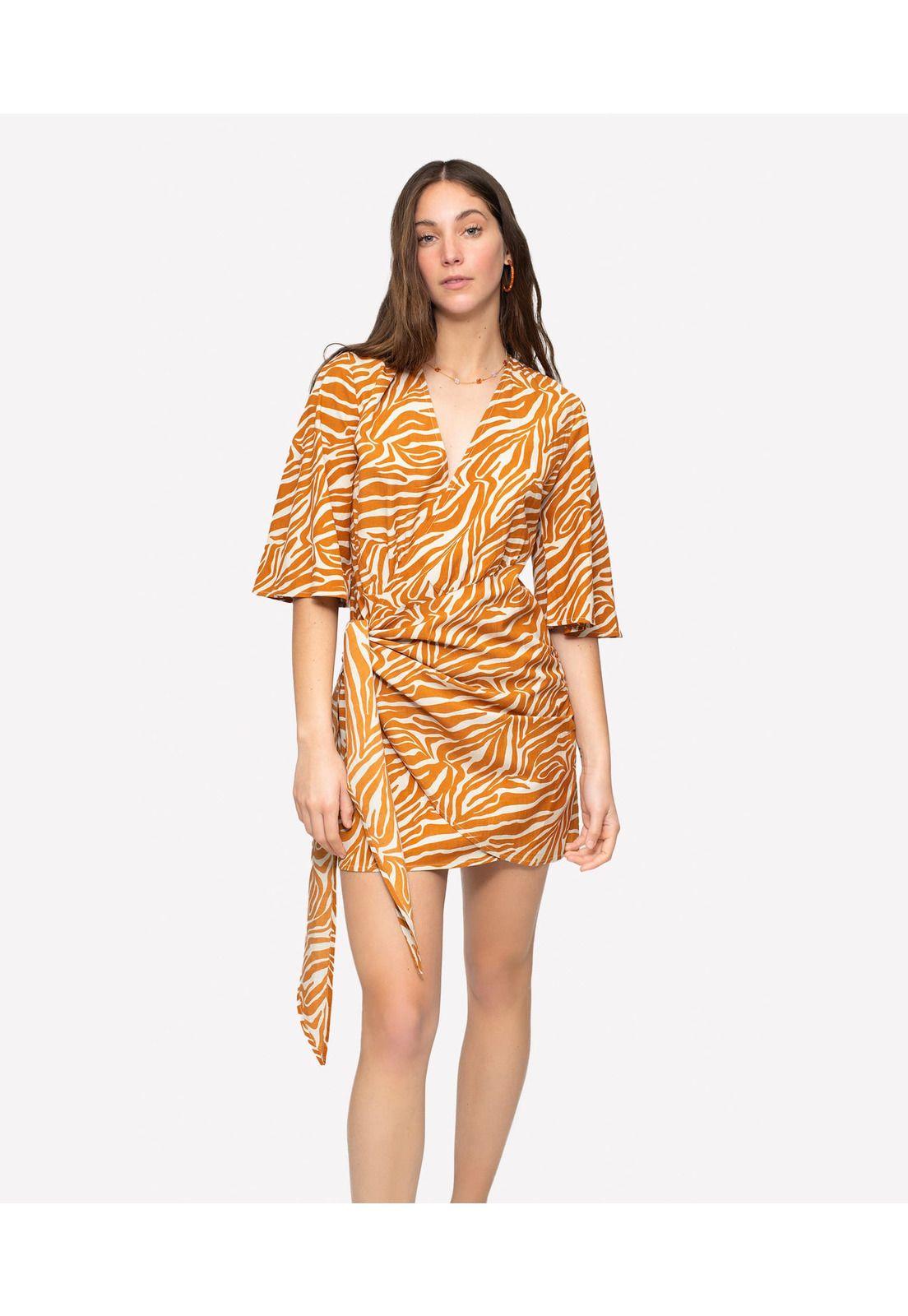 Vestido Beach People Corto Zebra Terracota-3