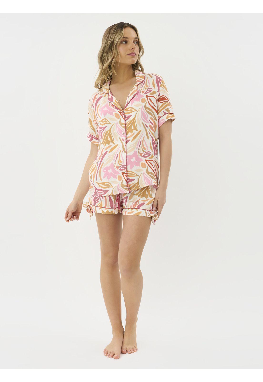 Pijama Camisero Floral-2