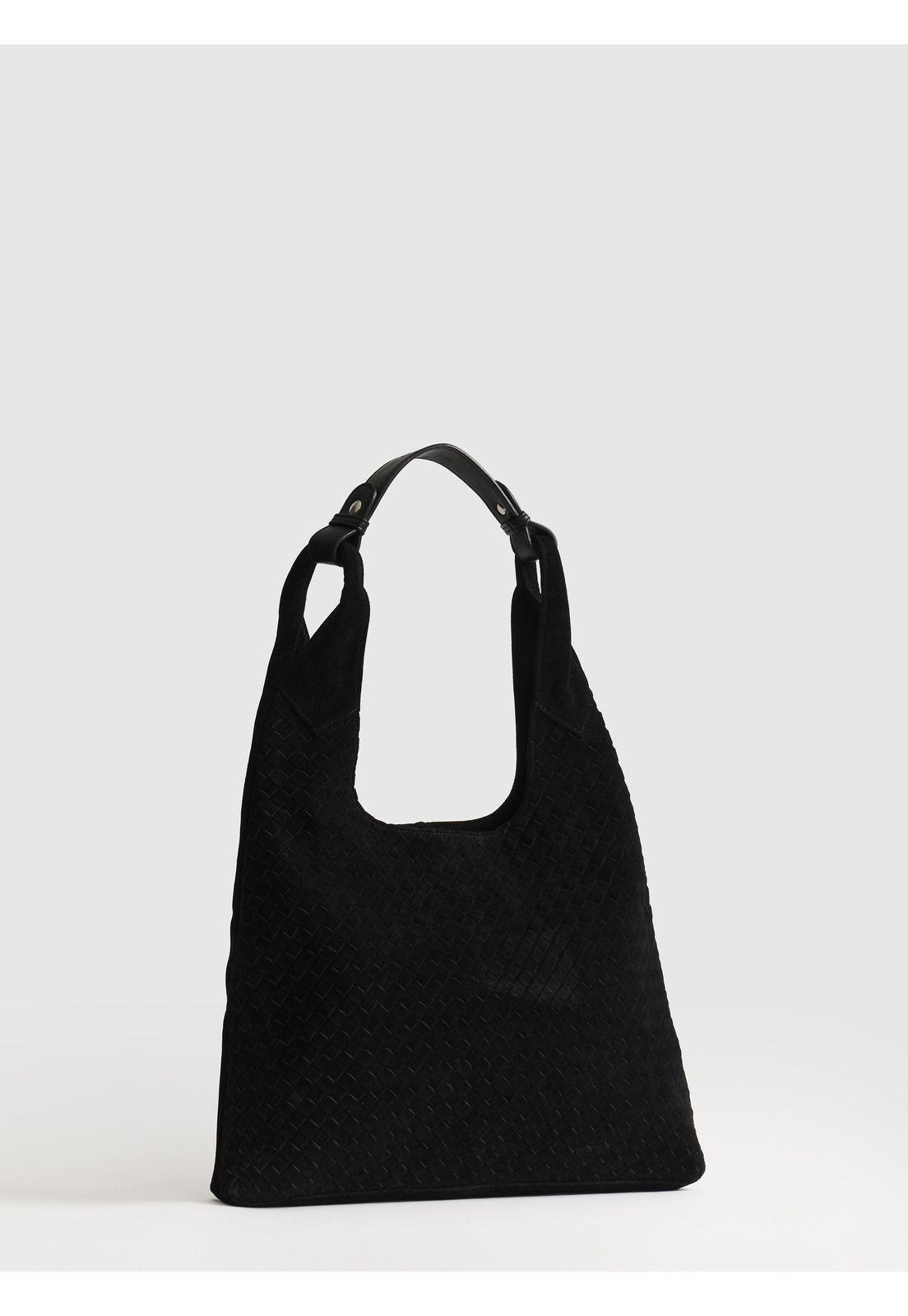 Cartera De Hombro Medialuna Tejida Woman-2