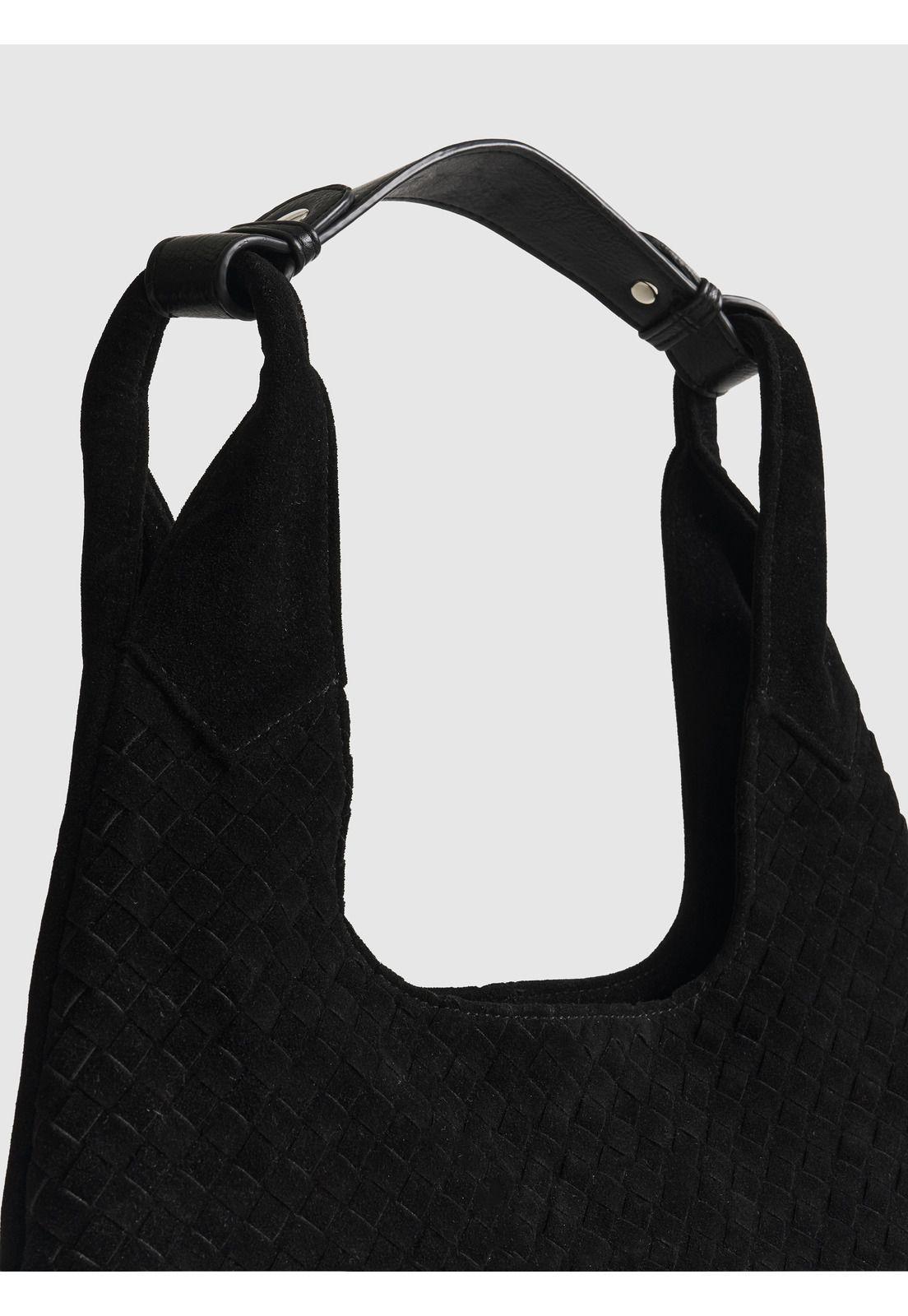 Cartera De Hombro Medialuna Tejida Woman-4