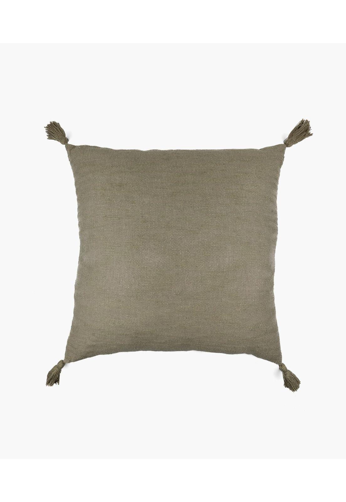 Cojín Algodón Tejido Liso 60 X 60 Cm Verde-0