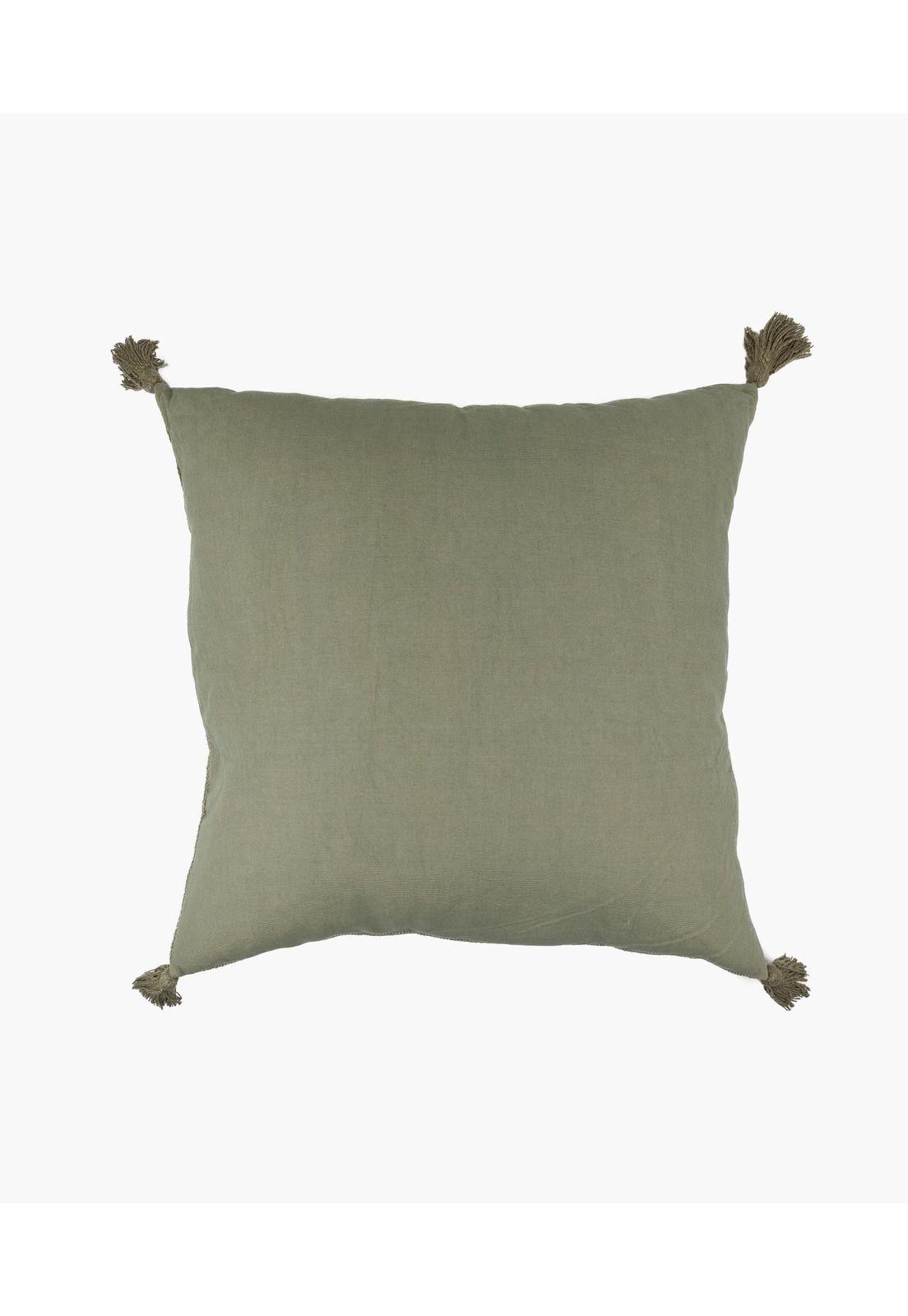 Cojín Algodón Tejido Liso 60 X 60 Cm Verde-1