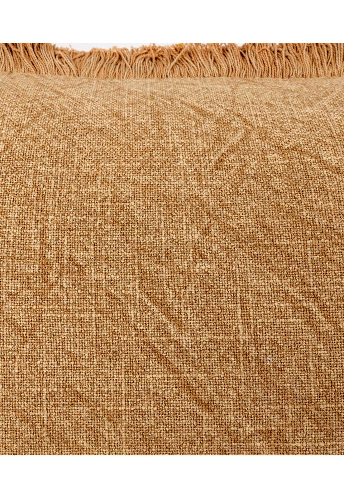 Cojín Algodón Borde Flecos 30 X 60 Cm Negro-2