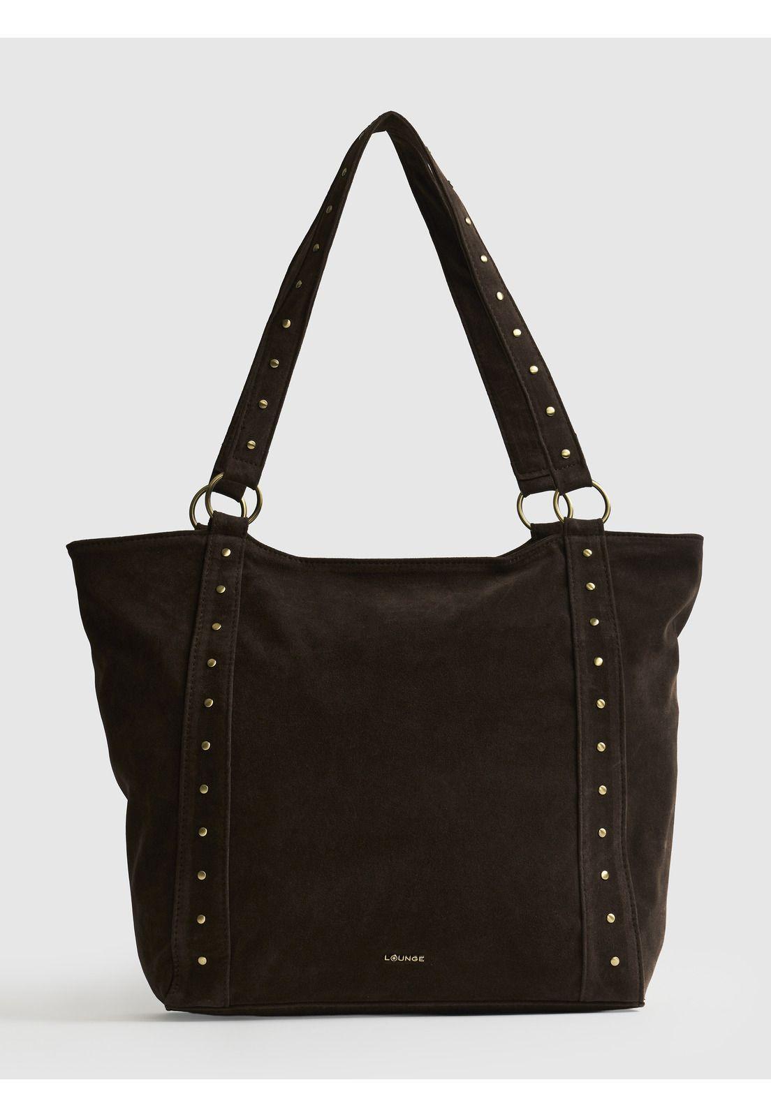Cartera Tote Notebook Fake Suede Tachas-0