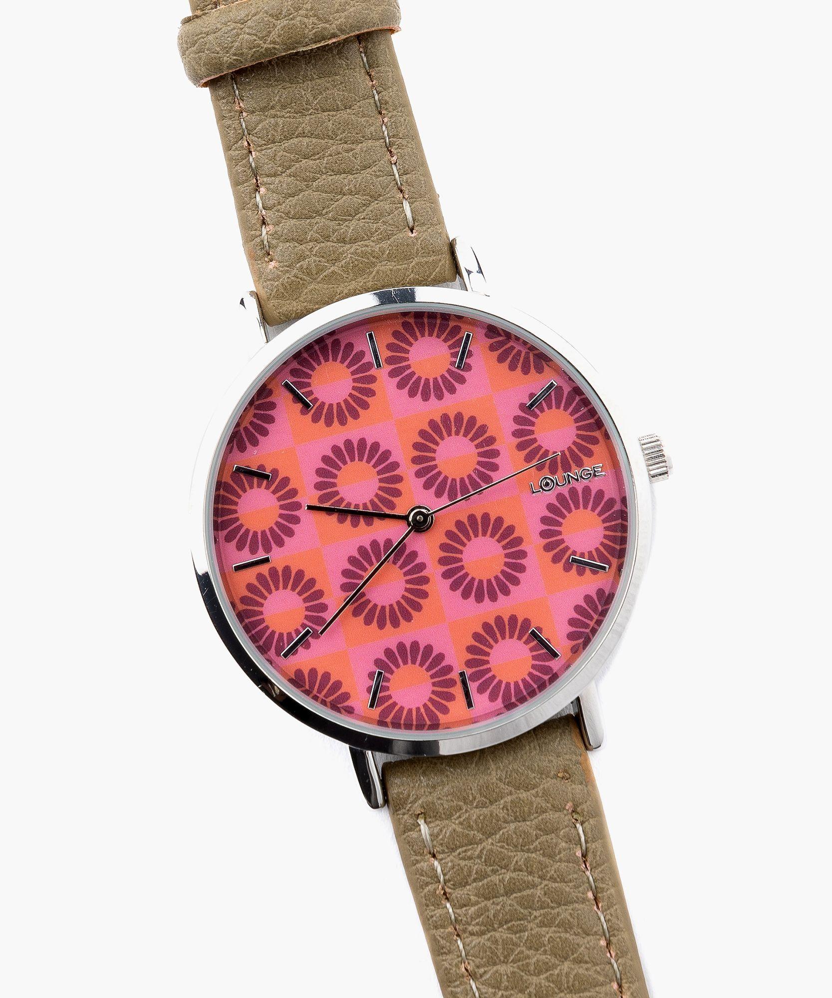 Reloj Estampado Naranja-0
