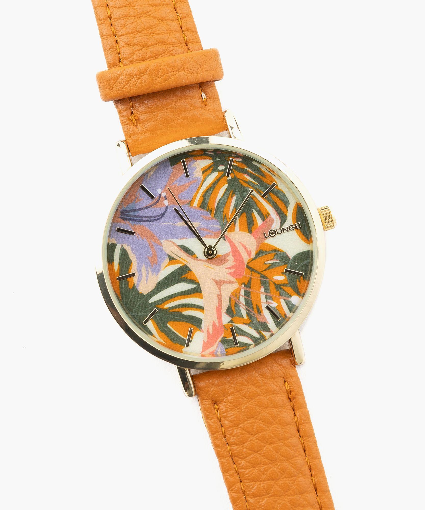 Reloj Estampado Naranja-0