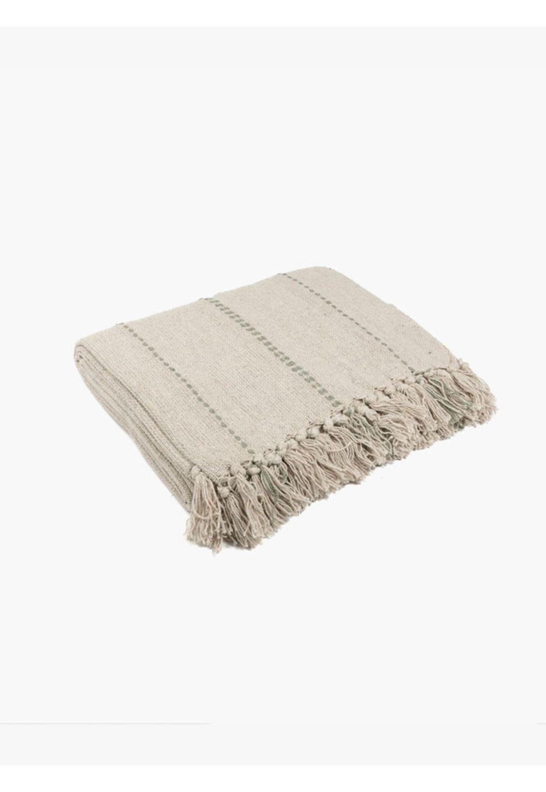 Manta Algodón Líneas Bordadas -2