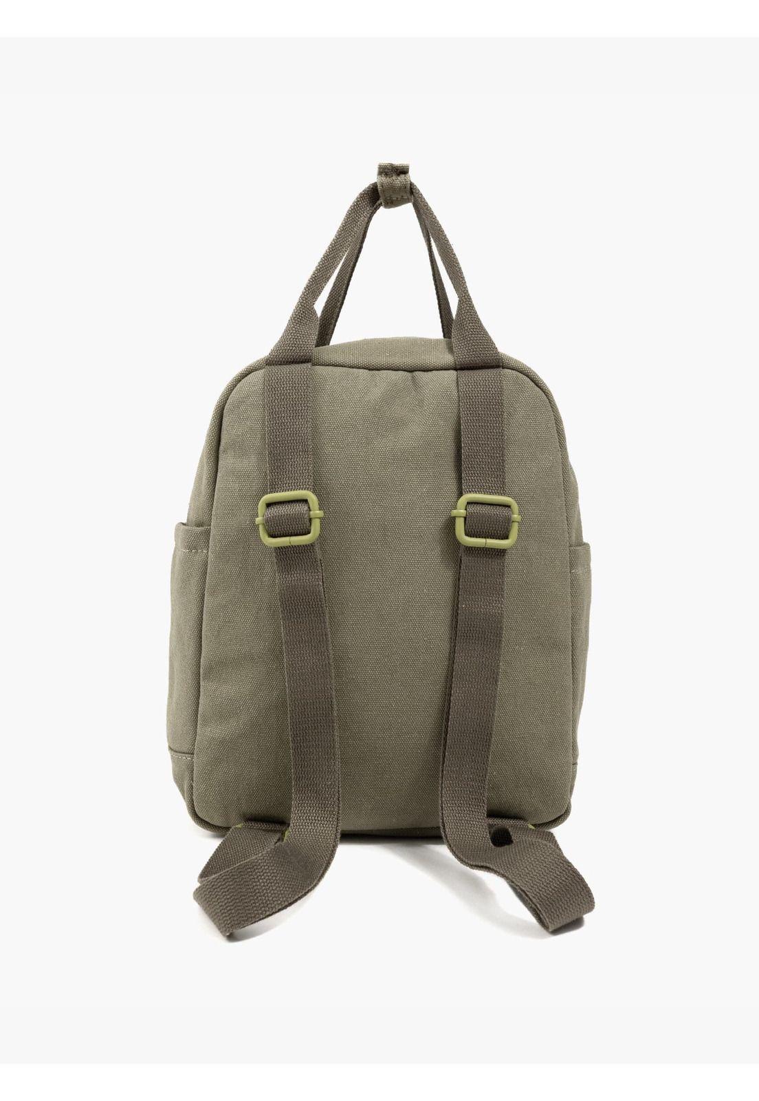 Mochila Pequeña Canvas Verde Musgo-3