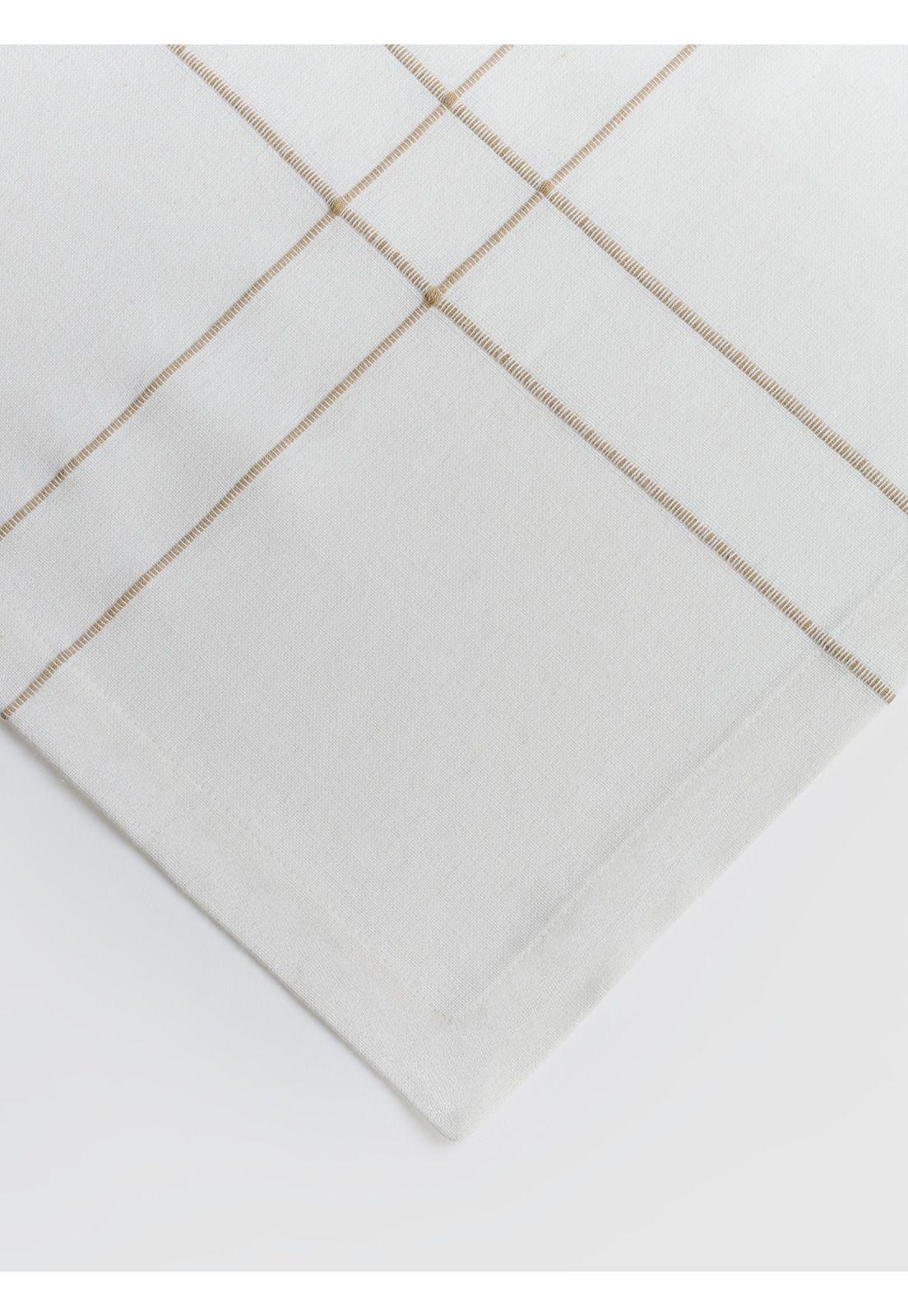 Mantel Líneas Bordadas 150 x 250 cm Blanco-2