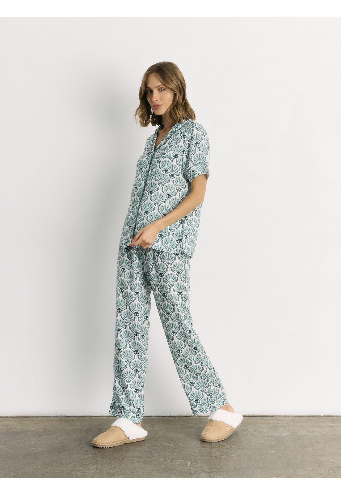 Pijama Camisero Flores-3