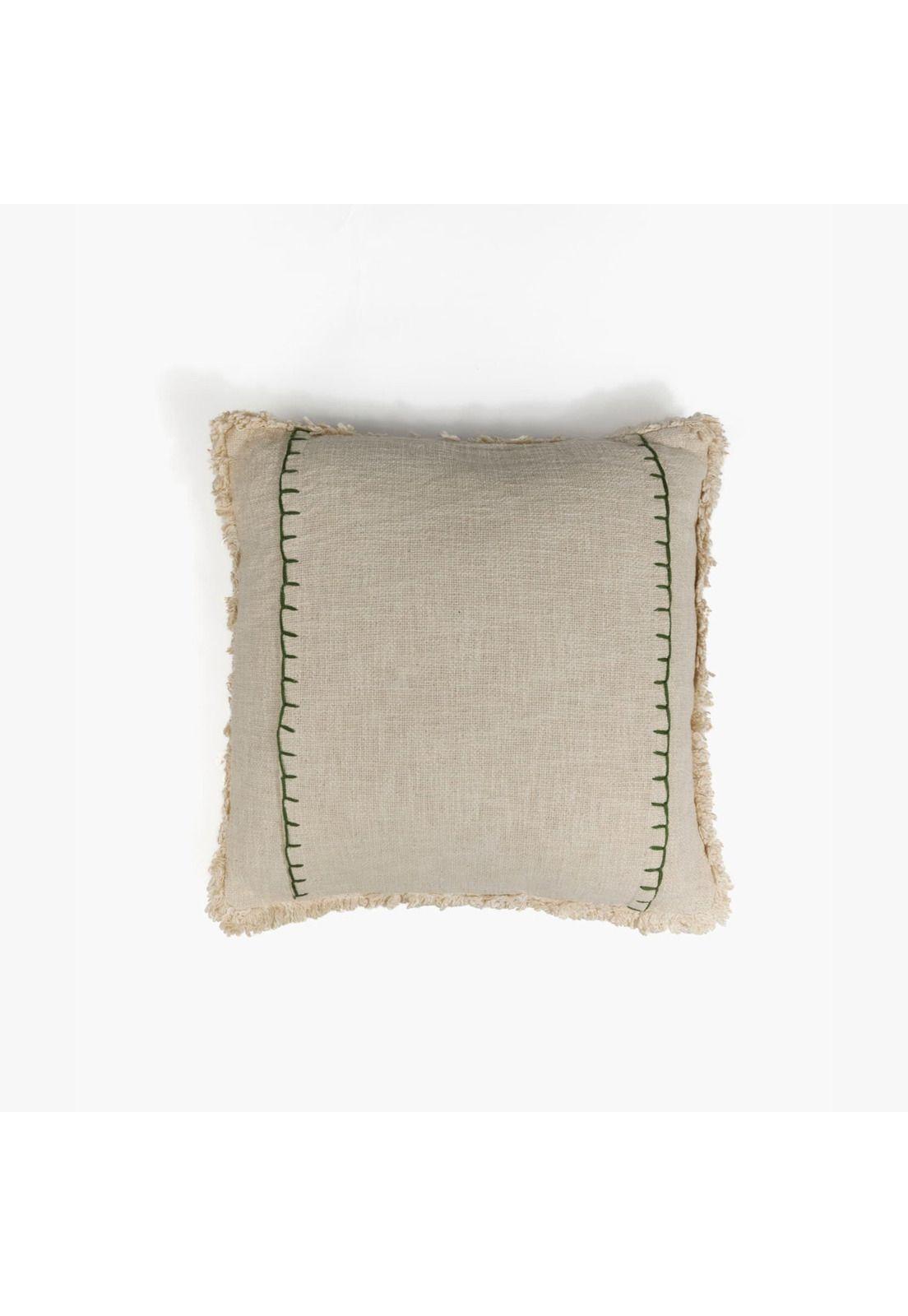 Cojín Boho Algodón Detalle Costuras-0