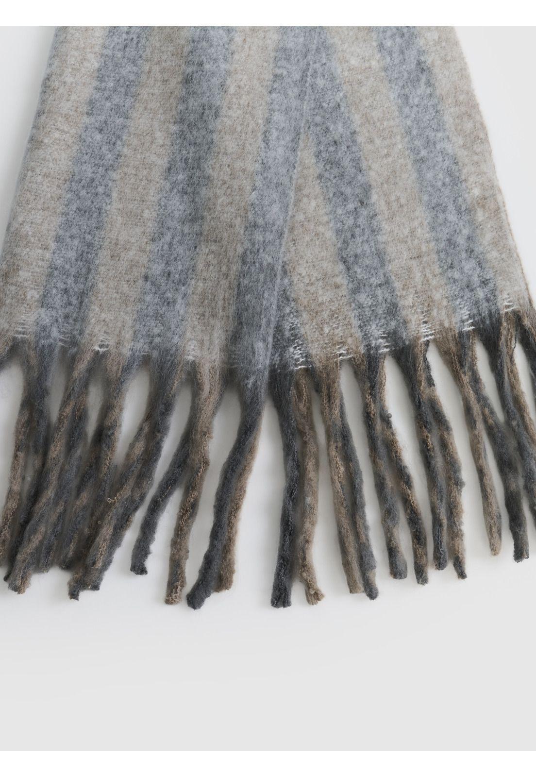 Bufanda Líneas Con Flecos Alto Invierno-2