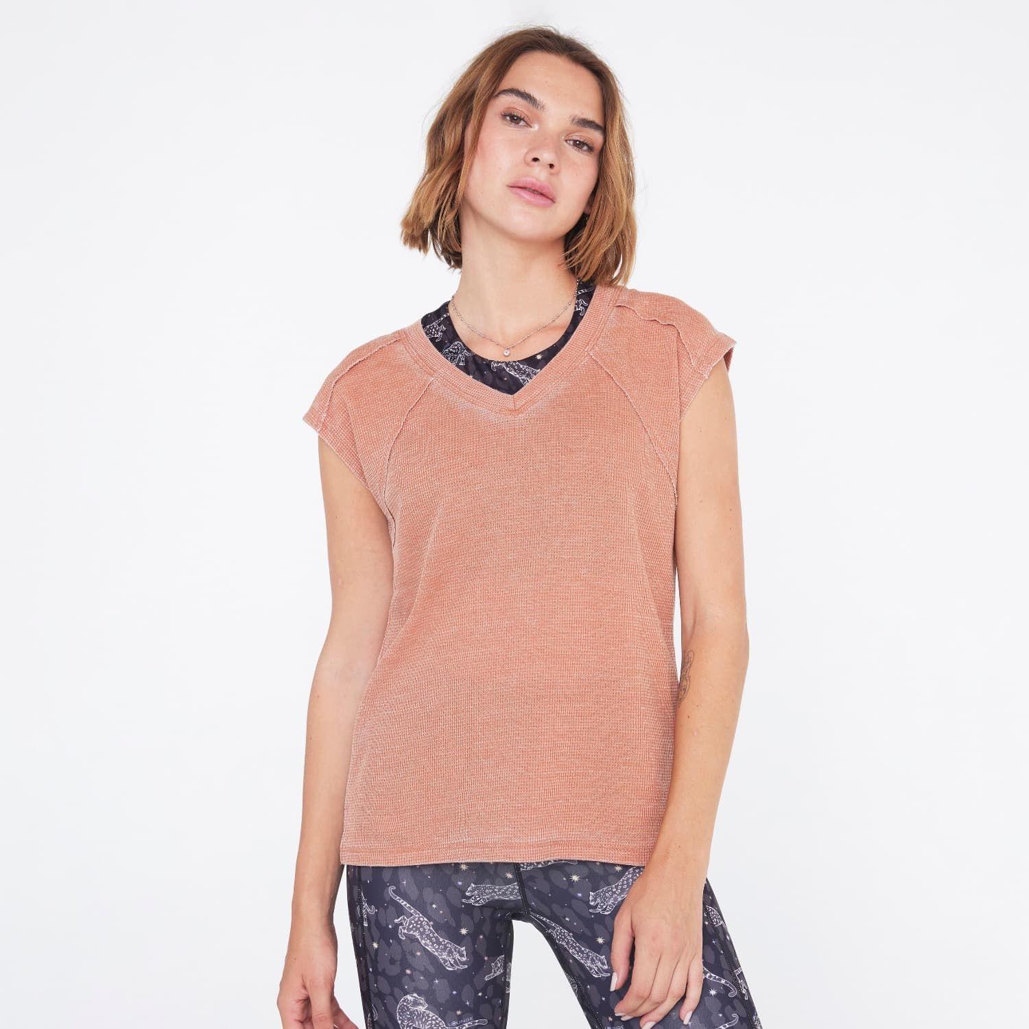 Polera Mujer Efecto Lavado S Terracota-0