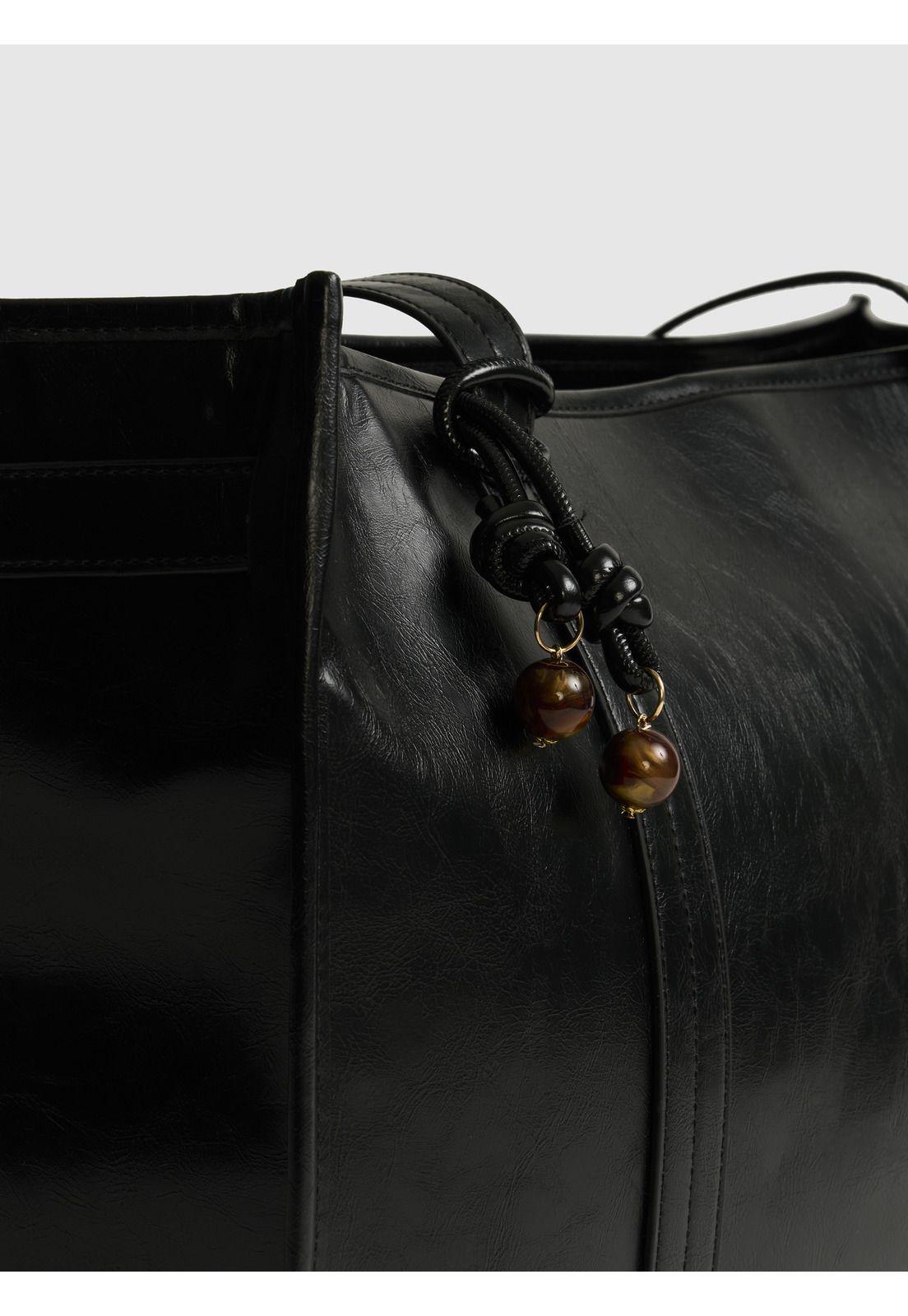 Cartera De Hombro Acharolada Grande Charm Woman-4