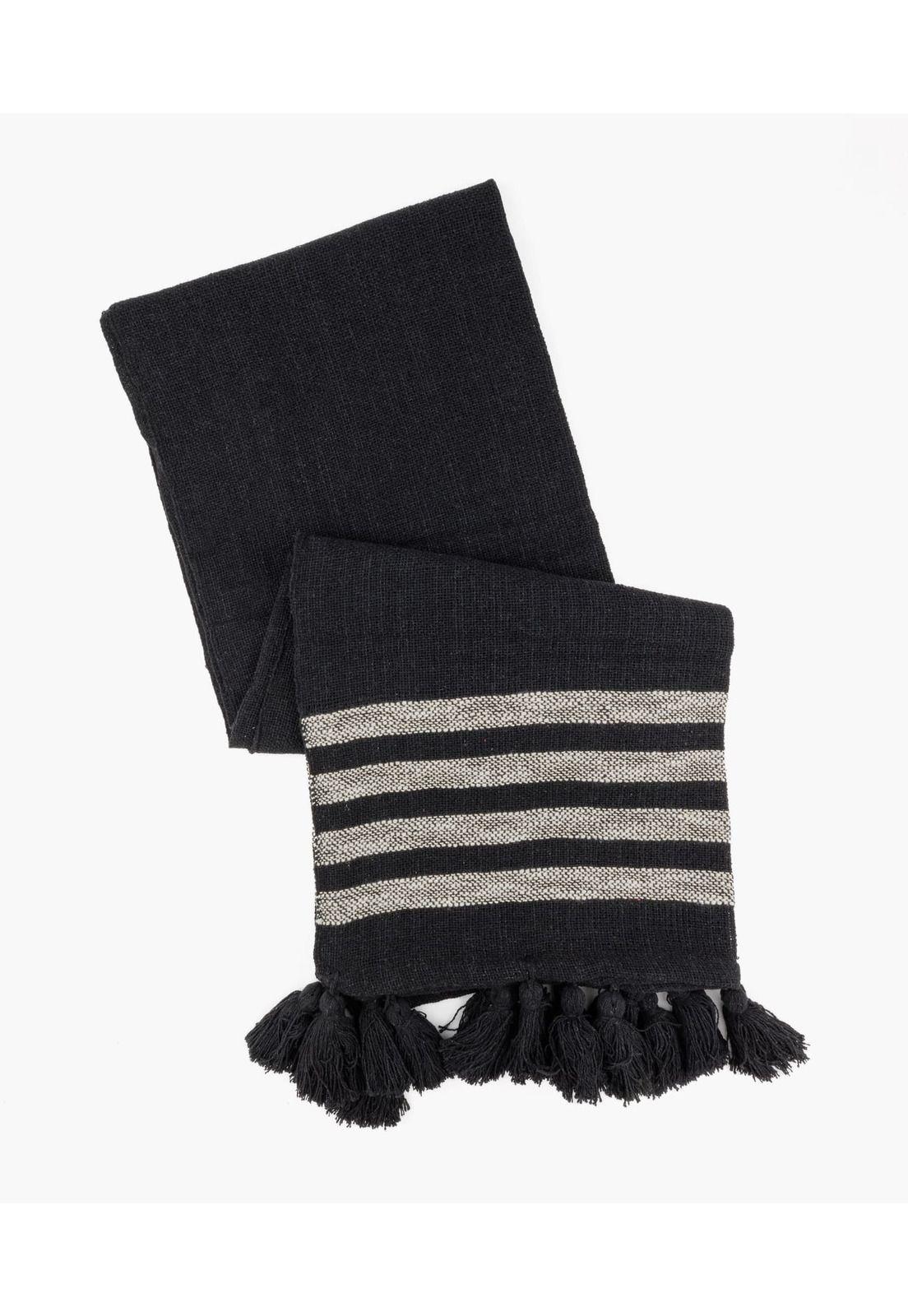 Manta Mujer Algodón Líneas Negro-0