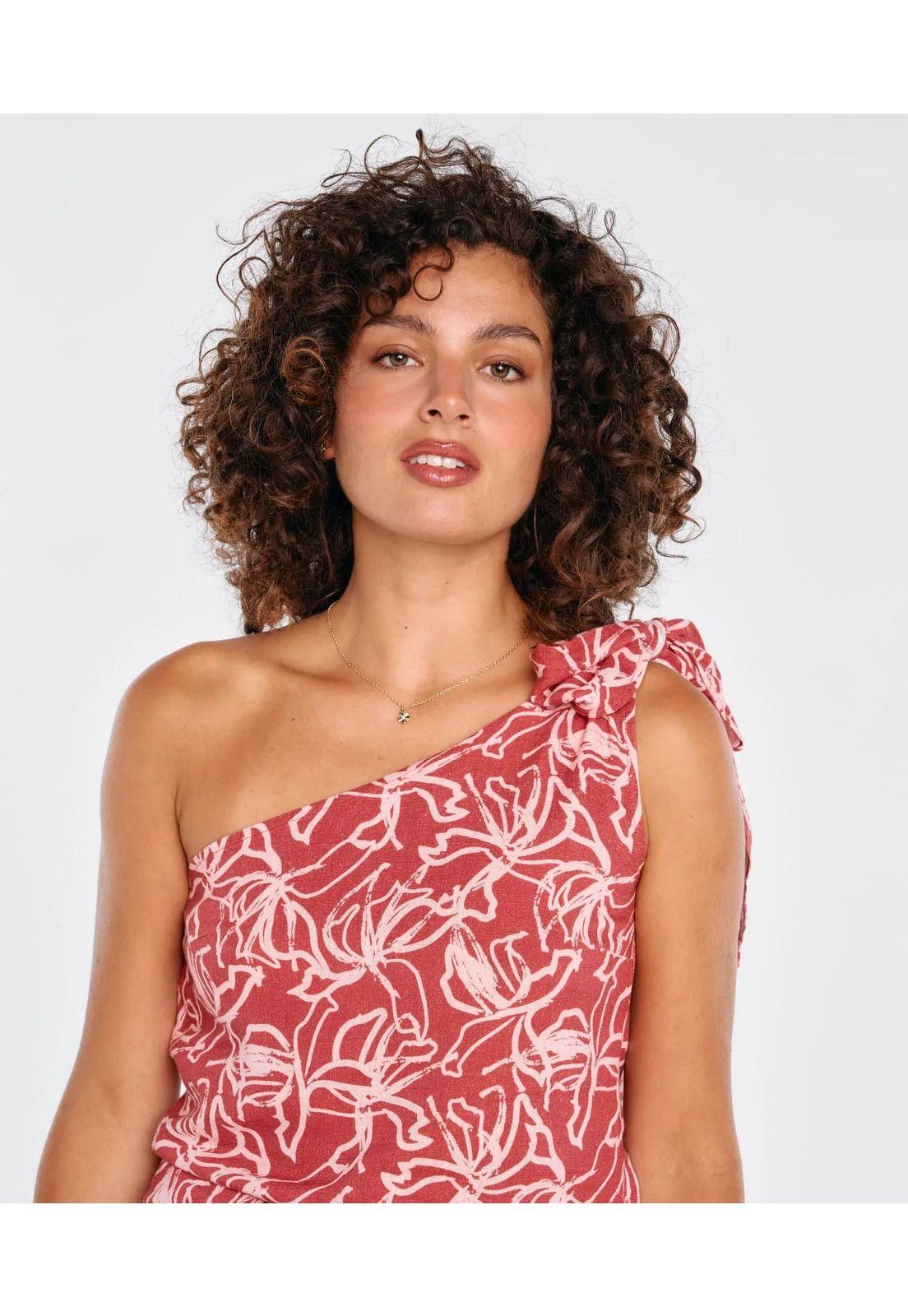 Blusa Mujer Nudo Un Hombro Flower Dance-0