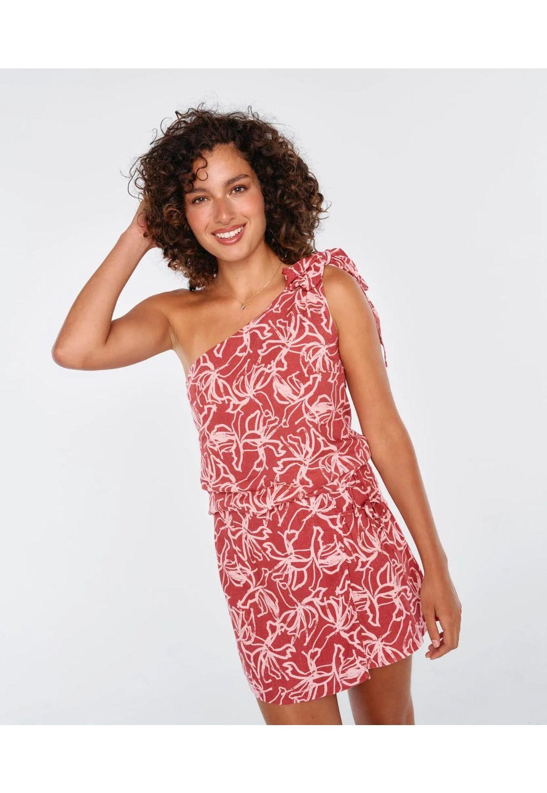 Blusa Mujer Nudo Un Hombro Flower Dance-3