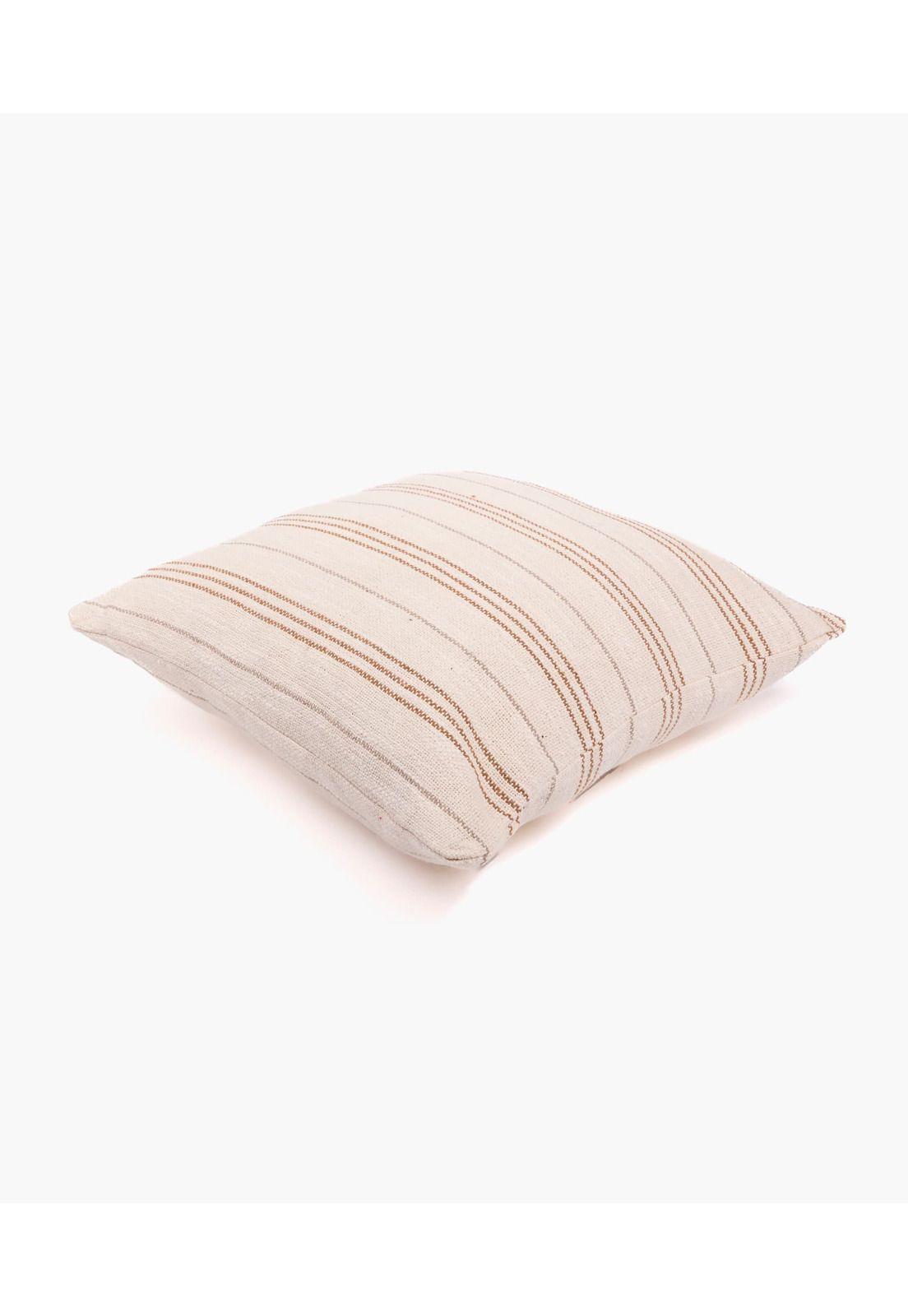 Funda de Cojín Boho Algodón Líneas 45 X 45 Cm Beige-2