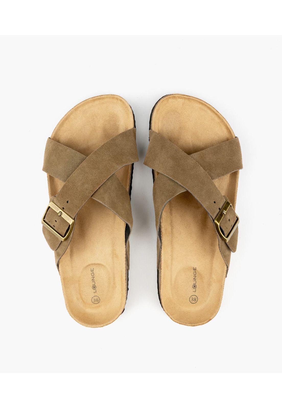 Sandalias Mujer Gamuza Cruzadas Taupe-2