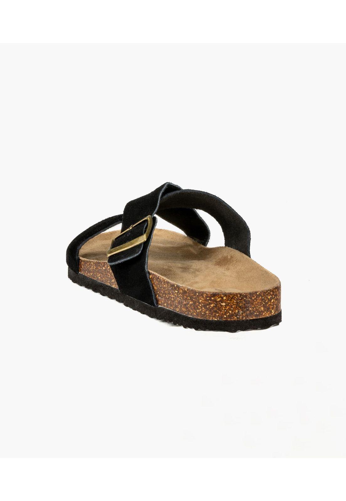 Sandalias Mujer Gamuza Cruzadas Negro-1