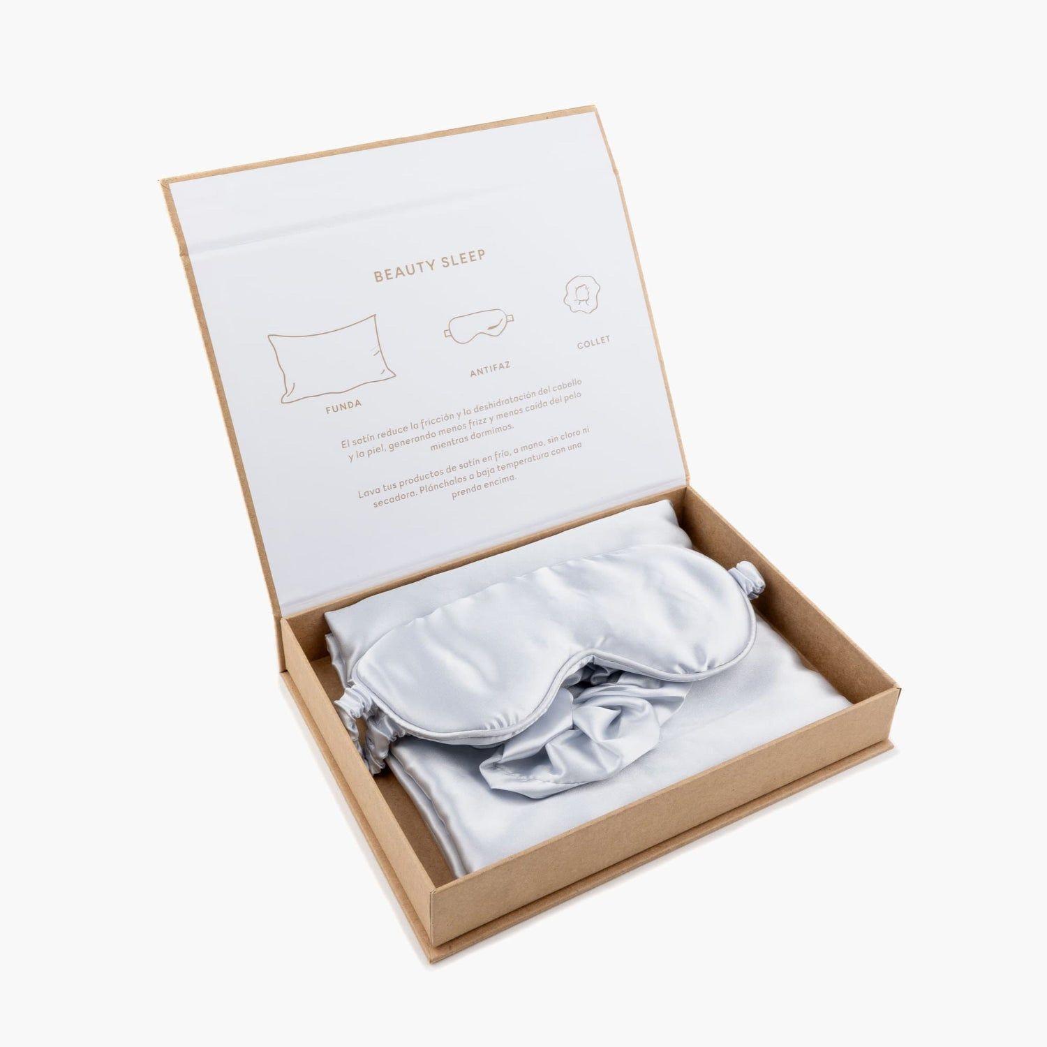 Set Para Dormir Mujer Satinado Celeste-0