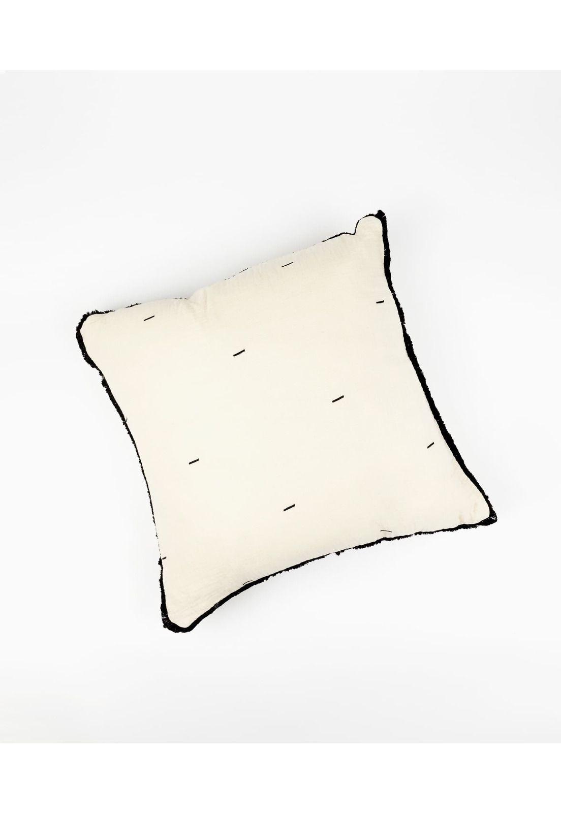 Cojín 45 X 45 Cm Borde Negro Lounge Beige-0