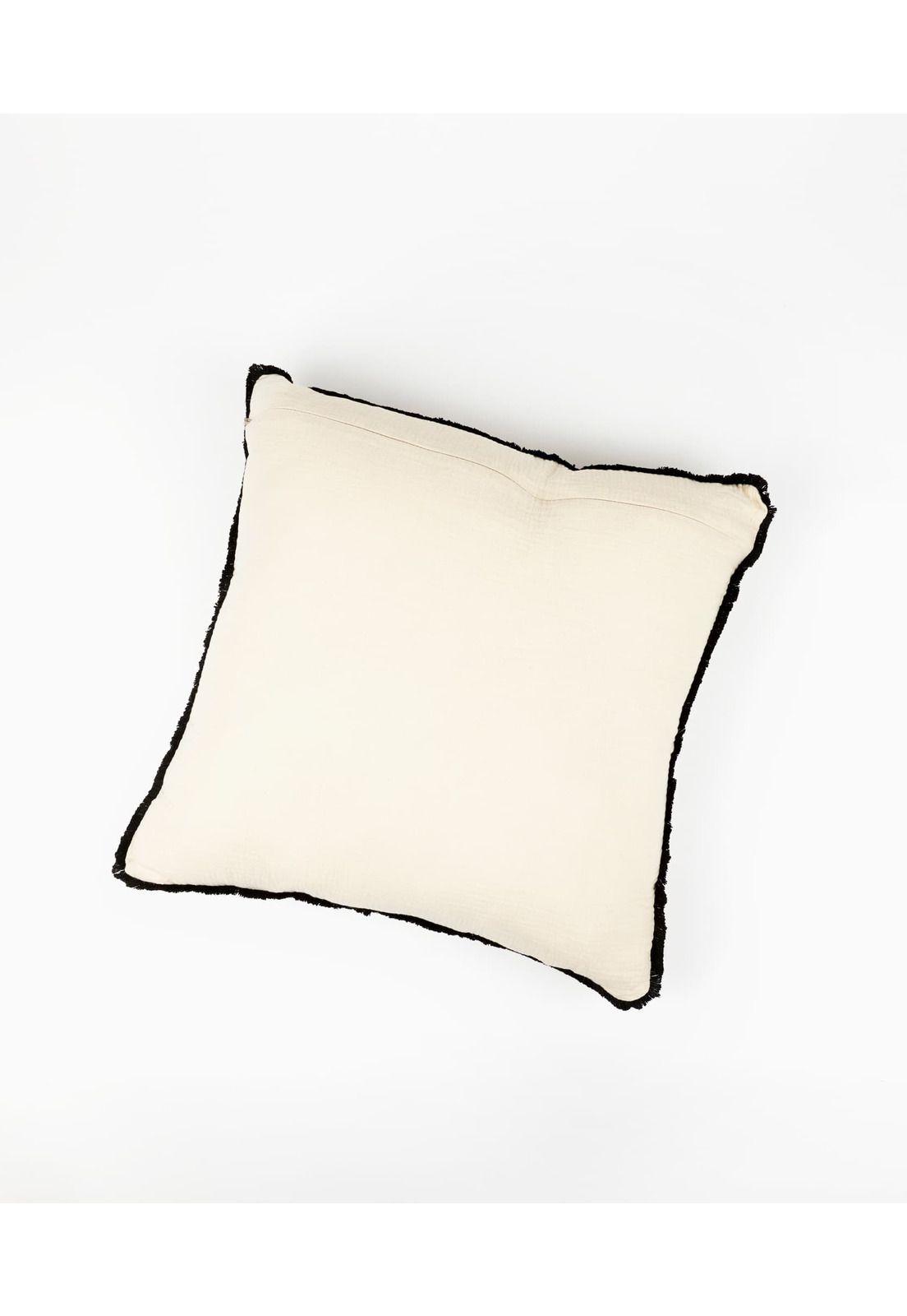 Cojín 45 X 45 Cm Borde Negro Lounge Beige-1