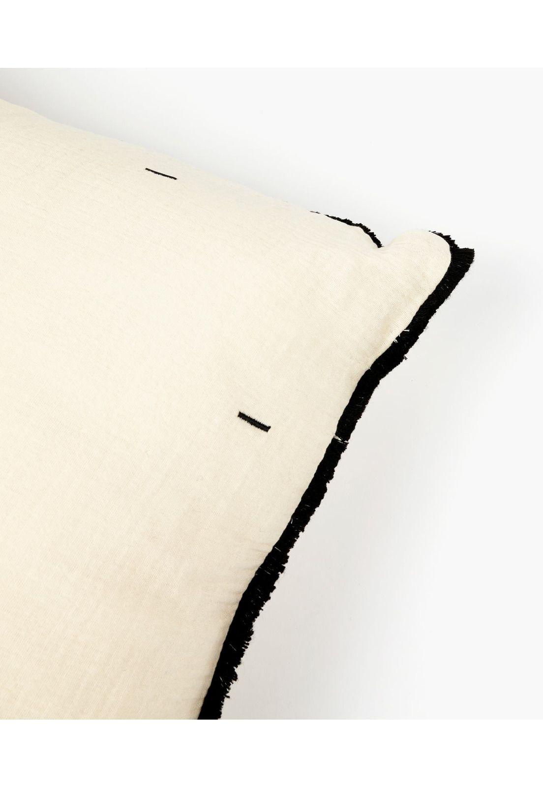 Cojín 45 X 45 Cm Borde Negro Lounge Beige-2