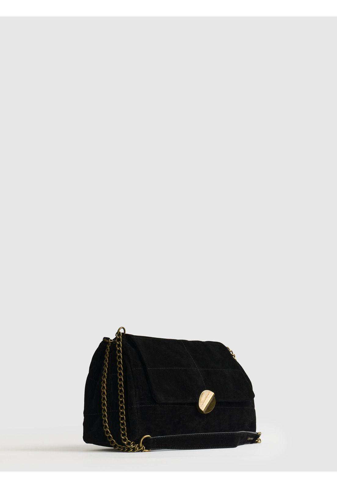 Cartera De Hombro Fake Suede Costuras-2