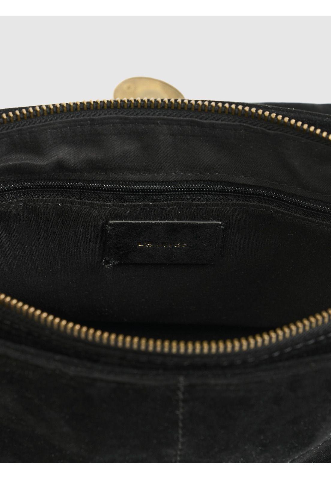 Cartera De Hombro Fake Suede Costuras-4