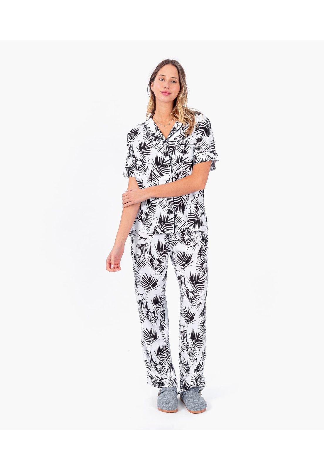 Pijama Dreamy Palmeras Blanco-1