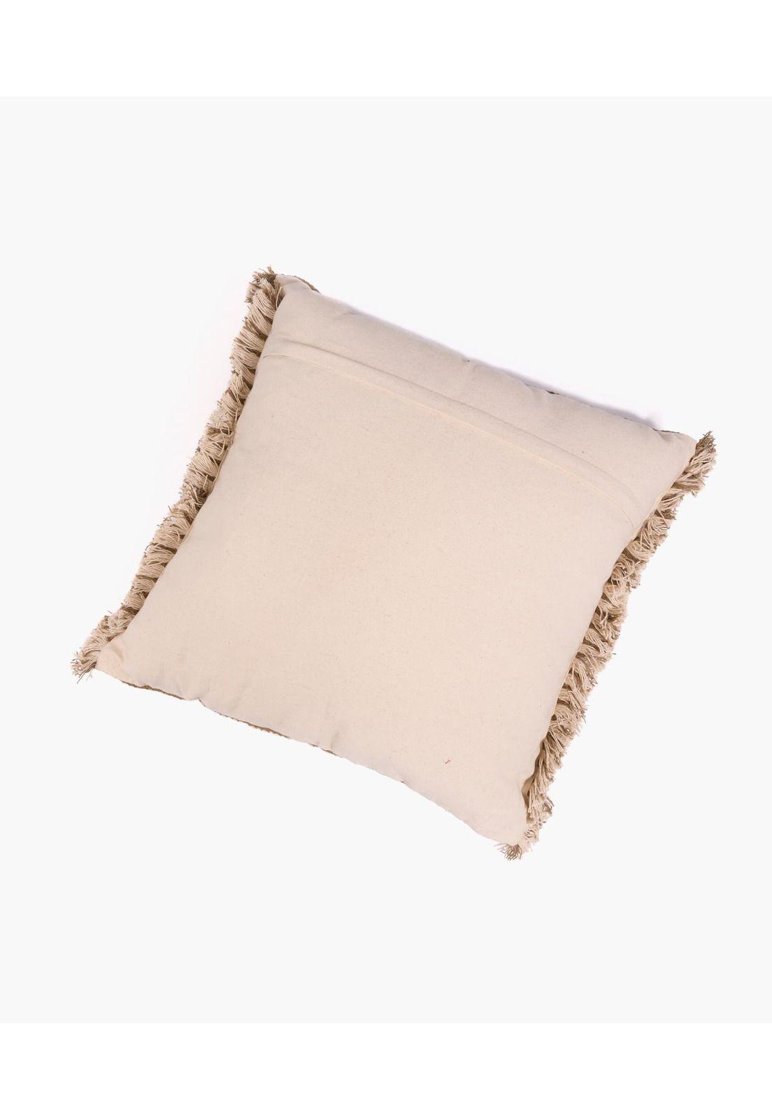 Cojín Boho Algodón Costuras 45 X 45 Cm Verde-2