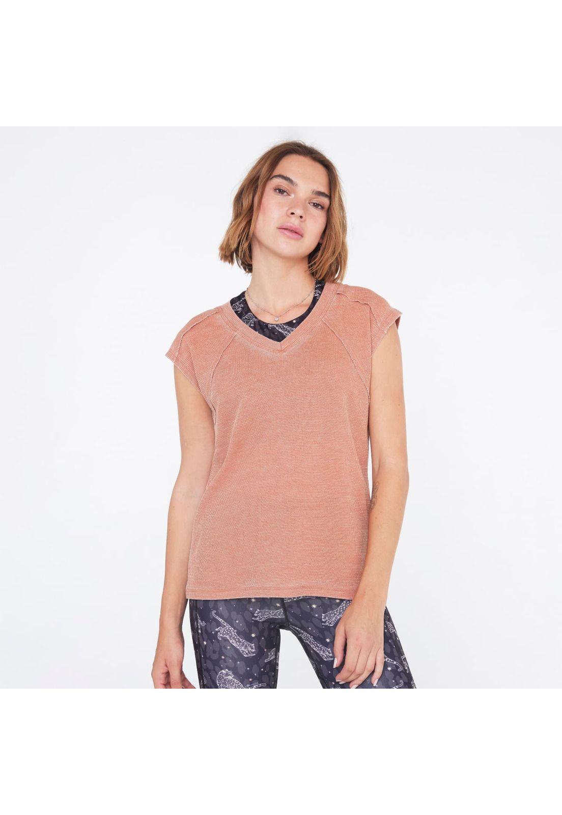 Polera Active Efecto Lavado Terracota-0