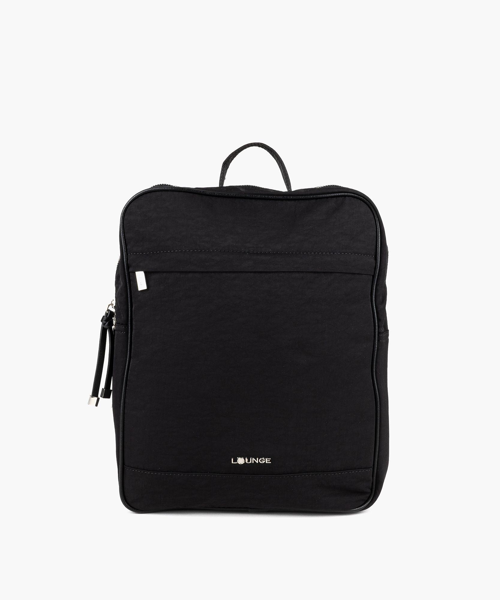 Mochila Nylon Cuadrada Negro-0